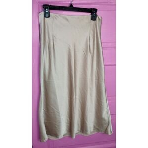 Women's Nasty Gal Satin Slip Skirt Champagne Balletcore Feminine Coquette Size 8